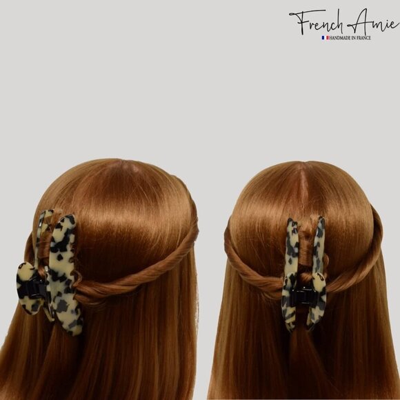 Hair Claw Clip Large Celluloid Interlocking No Slip Grip Elegant Stylish